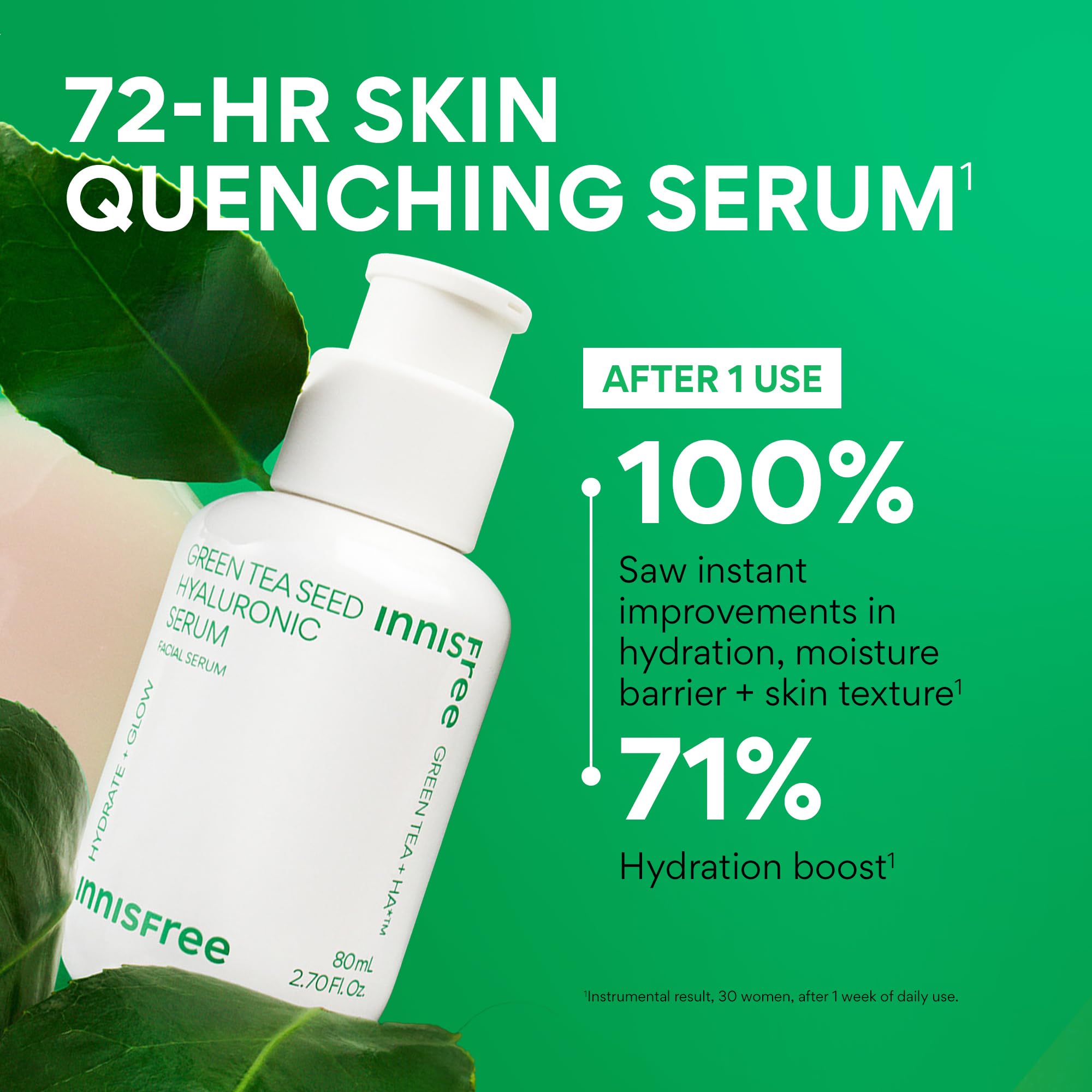 innisfree close-up texture shot highlighting lightweight absorbent formula feel