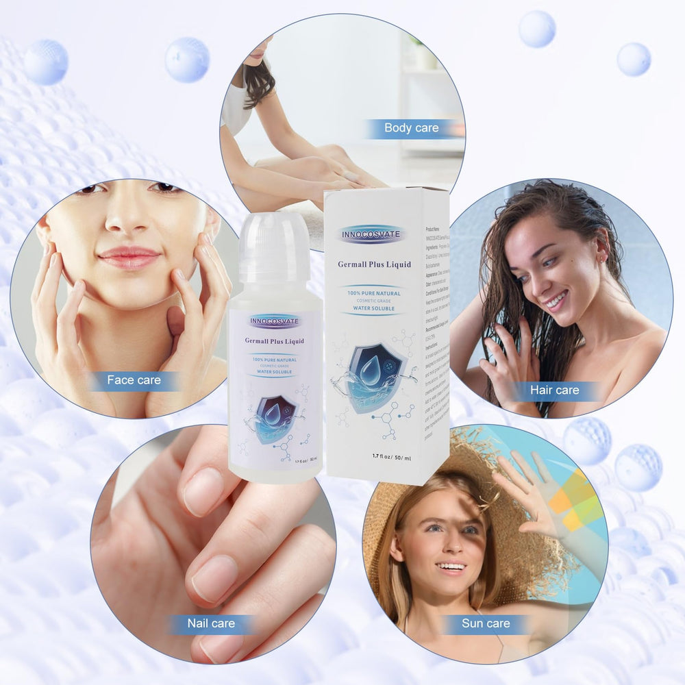 INNOCOSVATE Germall Plus being measured into a mixing bowl for DIY skincare cost savings