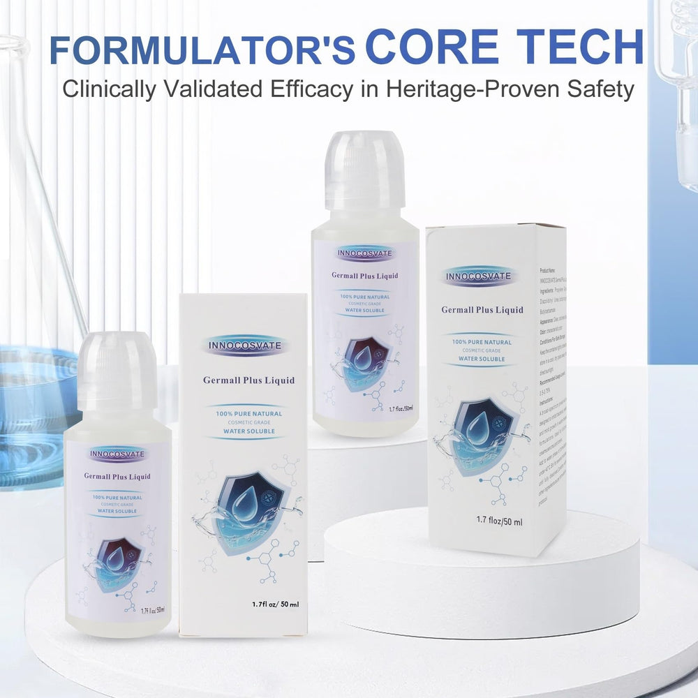 INNOCOSVATE Germall Plus liquid on dropper highlighting smooth texture and quick dispersion benefit