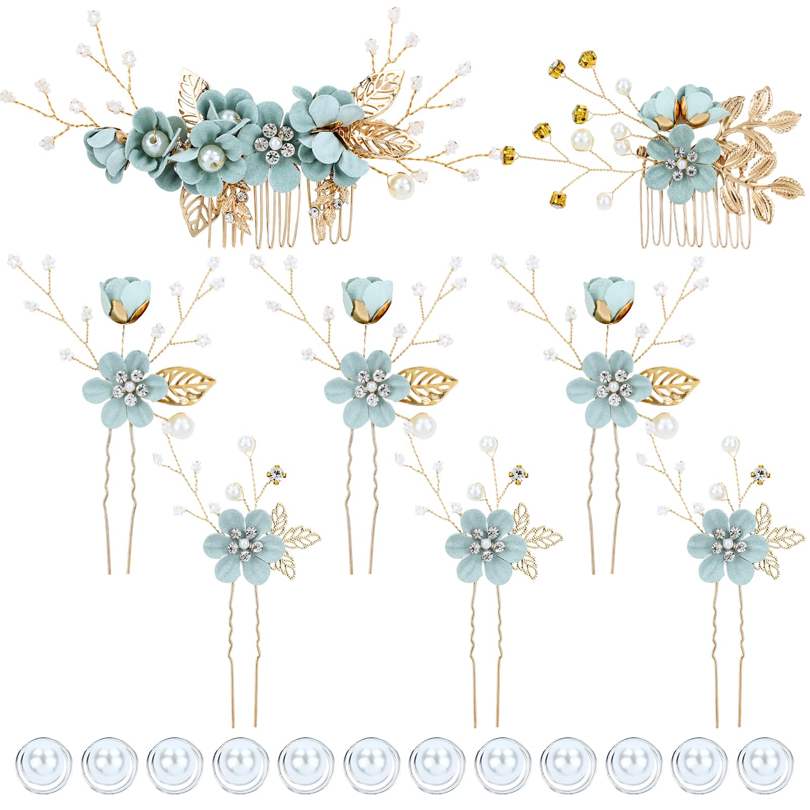 inSowni front packaging showing full 20-piece bridal hair set, convenient kit