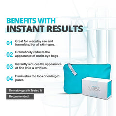 Instantly Ageless application under eye demo showing quick tightening effect