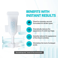 Instantly Ageless in hand for scale emphasizing small portable vials for travel