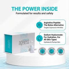 Instantly Ageless texture droplet on skin showing lightweight formula and quick drying