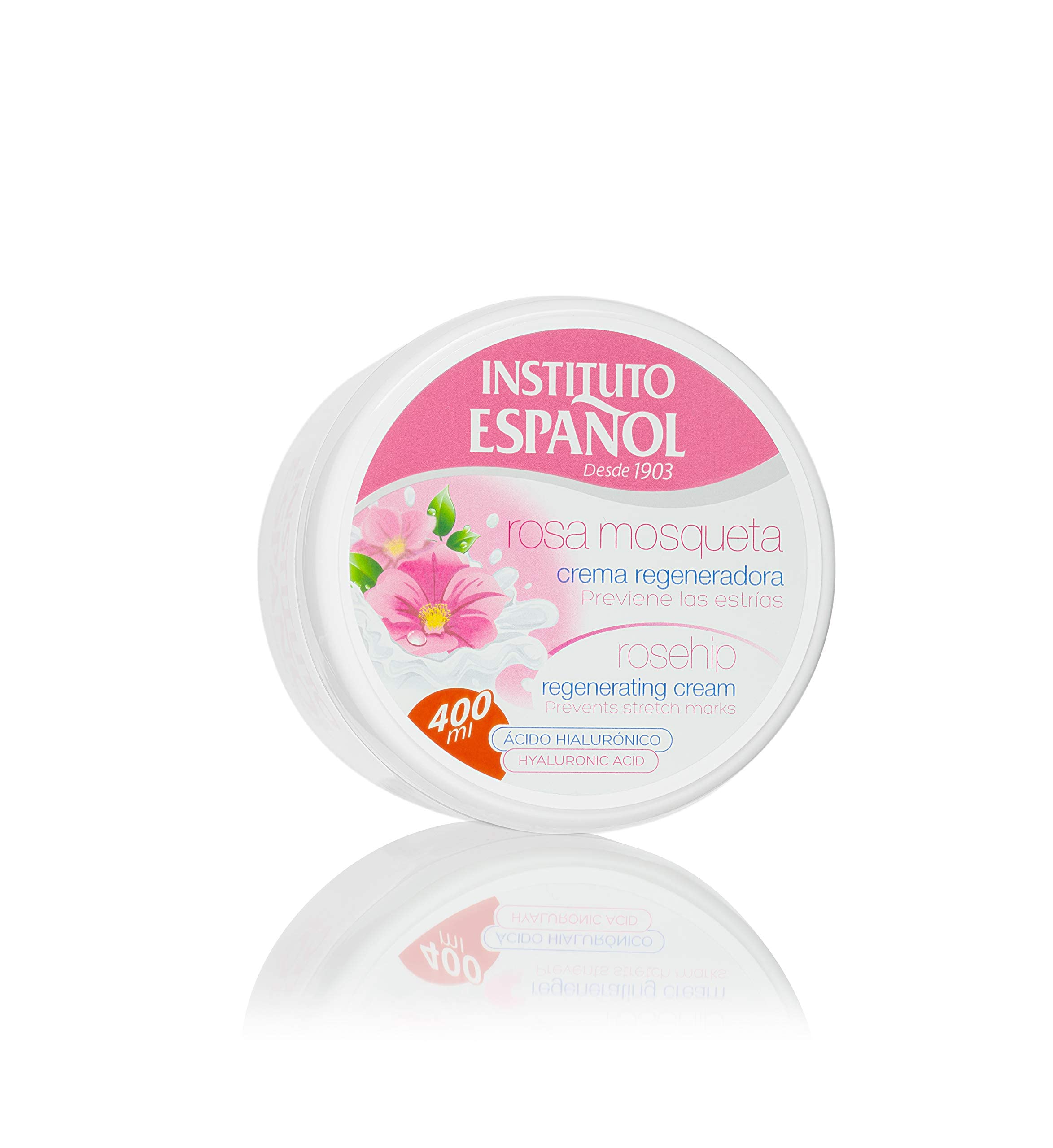 Instituto Español cream texture close-up illustrating lightweight absorbent formula for hydration