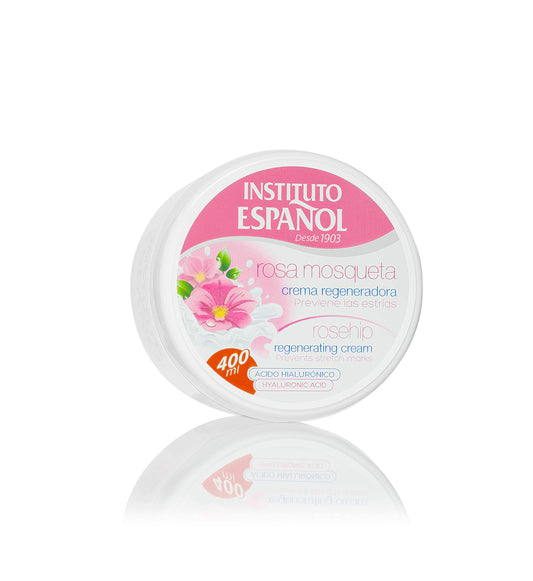 Instituto Español cream texture close-up illustrating lightweight absorbent formula for hydration