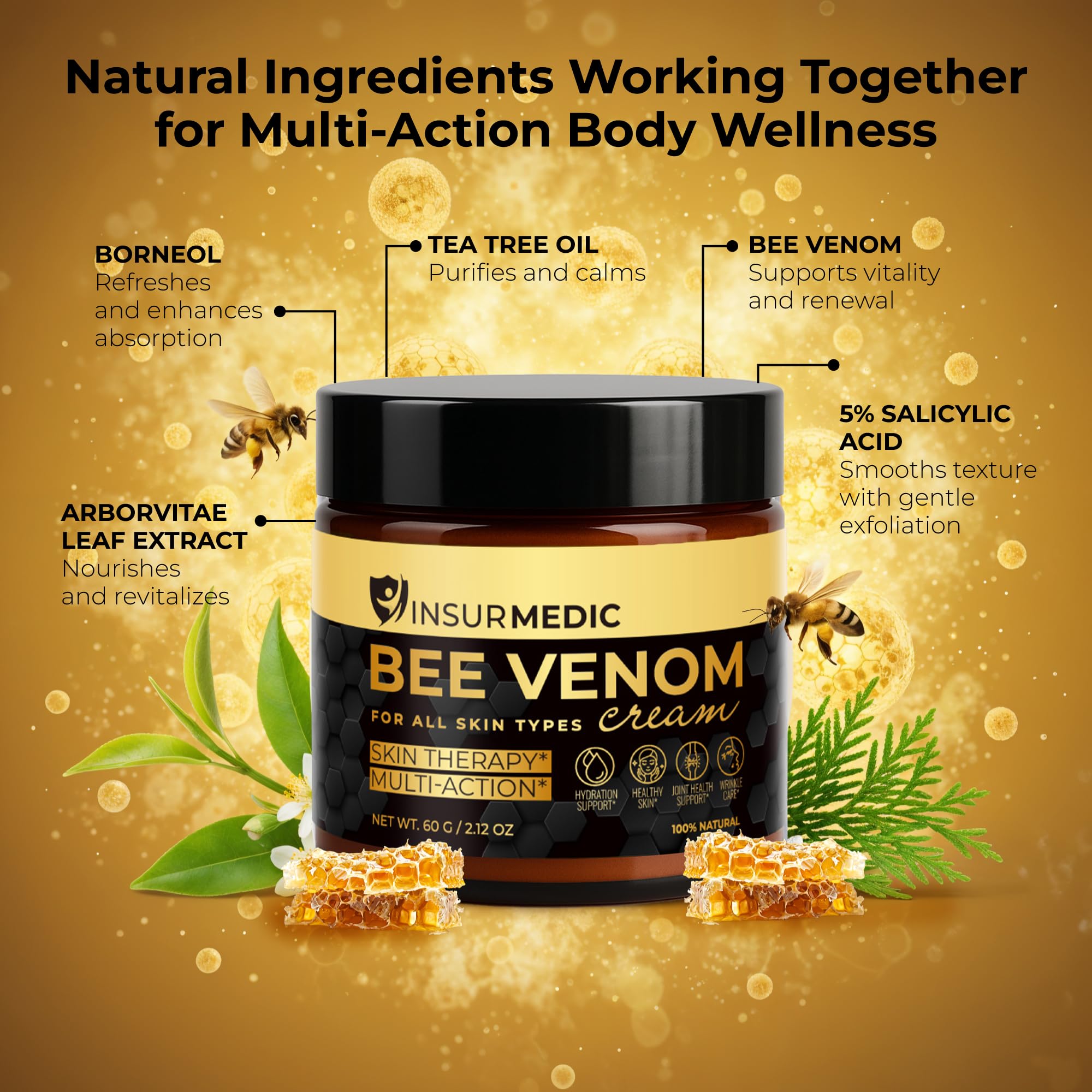 InsurMedic ingredients label close-up highlighting active botanical components
