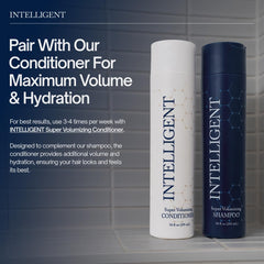 Intelligent Shop on shower shelf in lifestyle scene promoting thicker-looking hair
