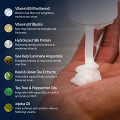 Intelligent Shop conditioner applied to wet hair in shower, demonstrates fuller-looking layering benefit