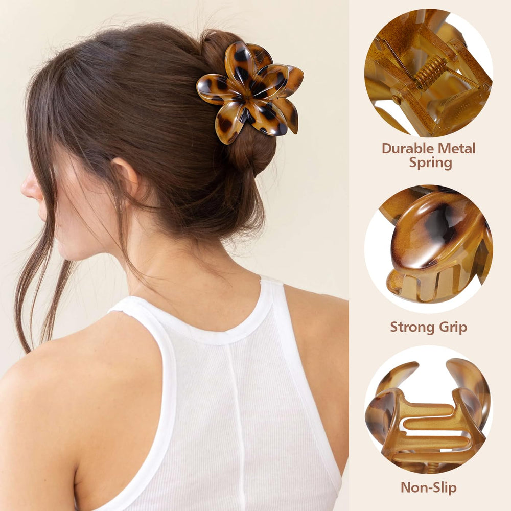 Interesse clip securing long hair demonstrating strong hold and neat look