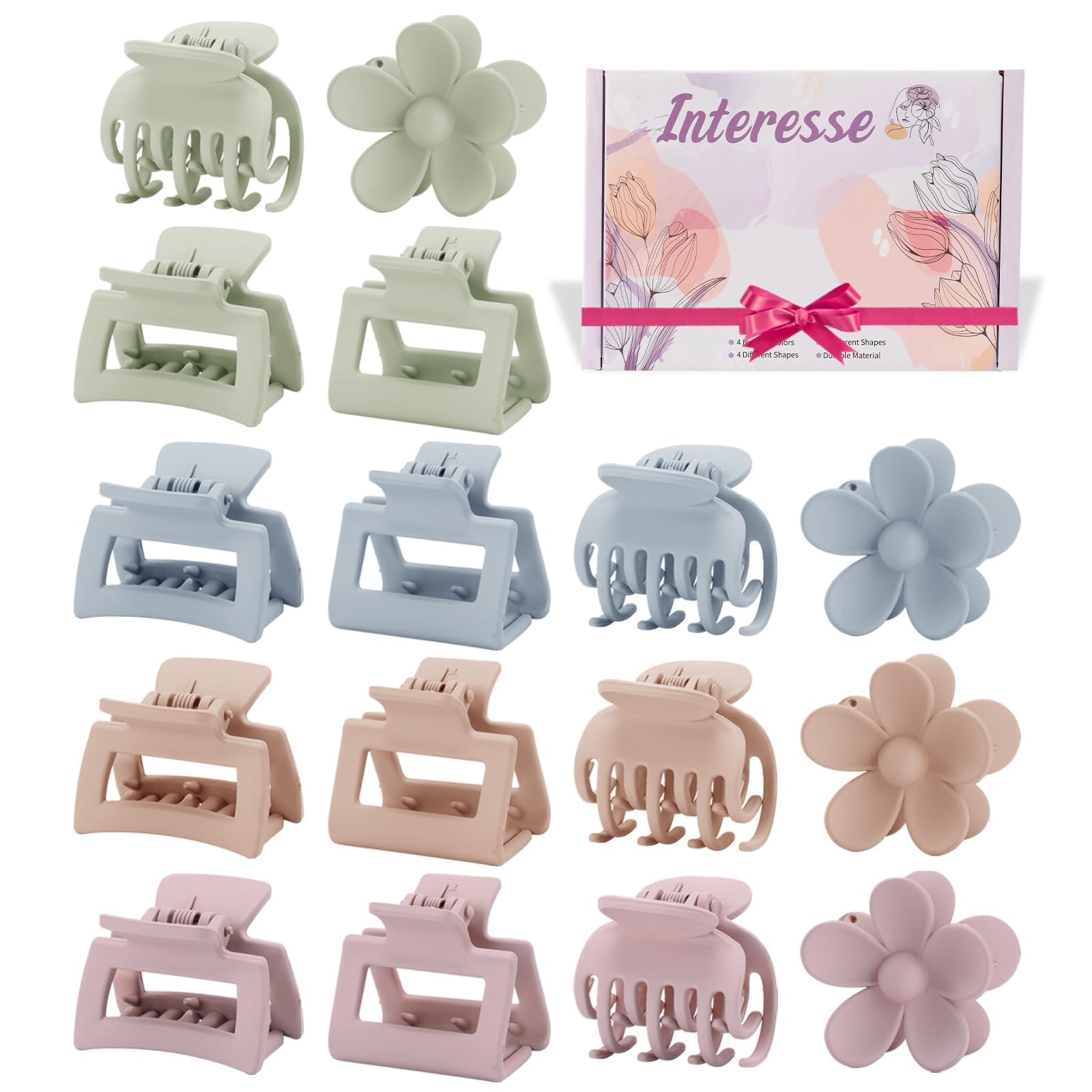 Interesse front packaging showing 16 mini clips and color variety for easy selection
