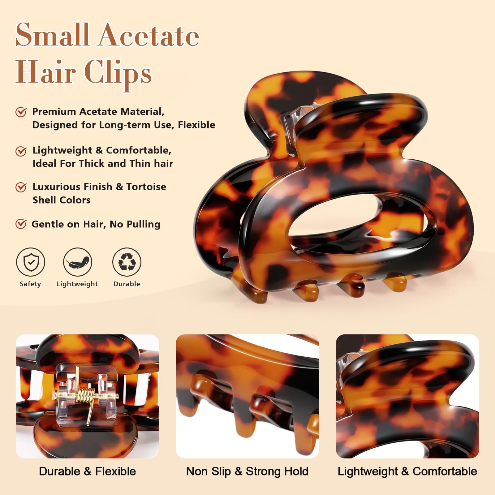 Interesse hand holding clip for scale, shows compact 1.7-inch travel-friendly size