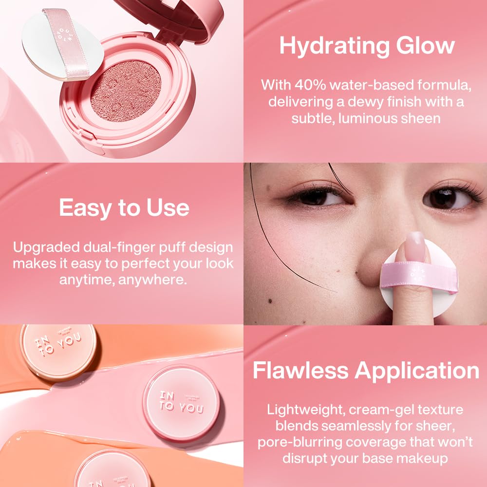 INTO YOU liquid texture closeup showing creamy water-cream finish for hydrating glow