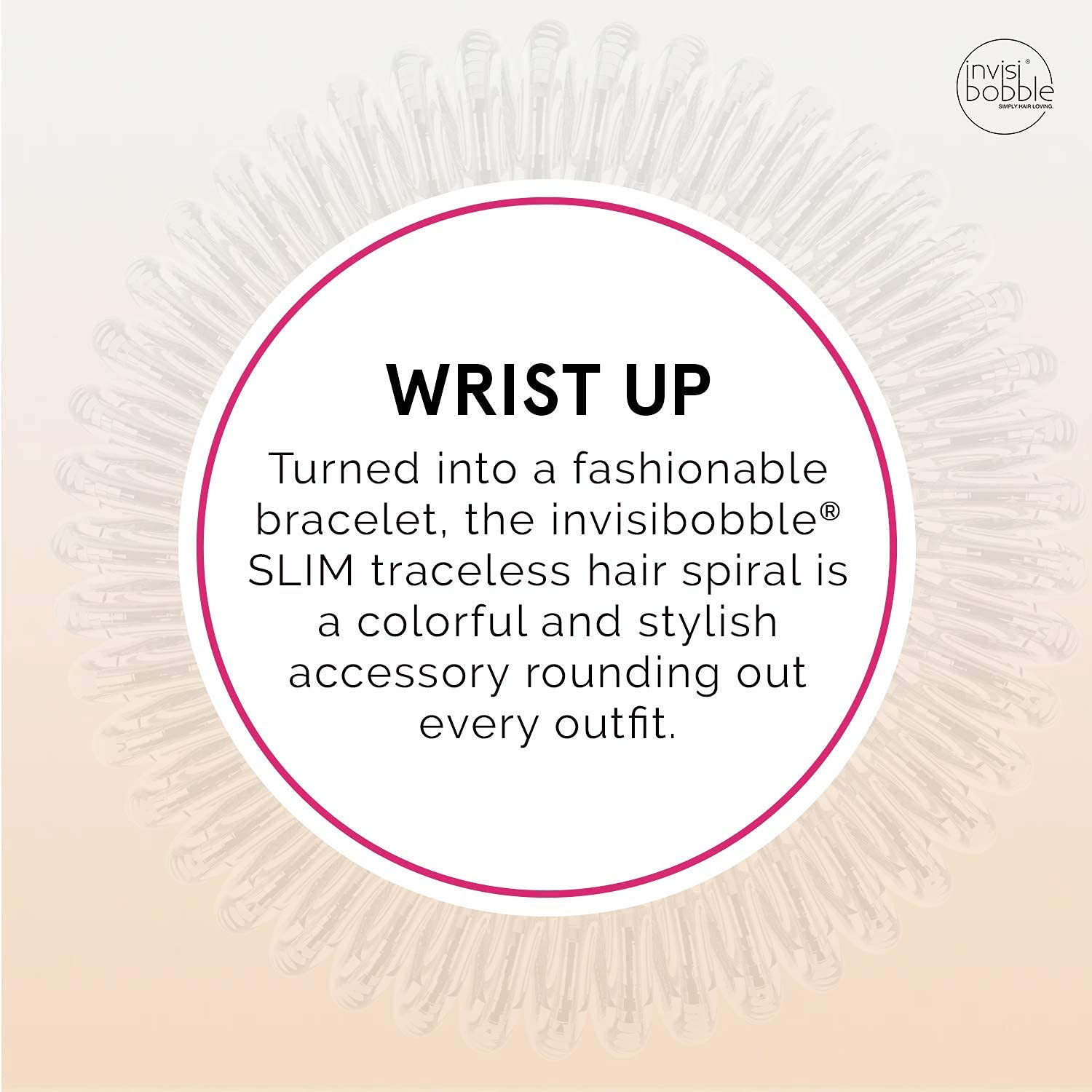 invisibobble held in hand to show slim size and portability for on-the-go styling