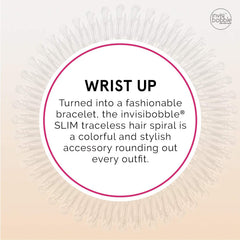 invisibobble held in hand to show slim size and portability for on-the-go styling