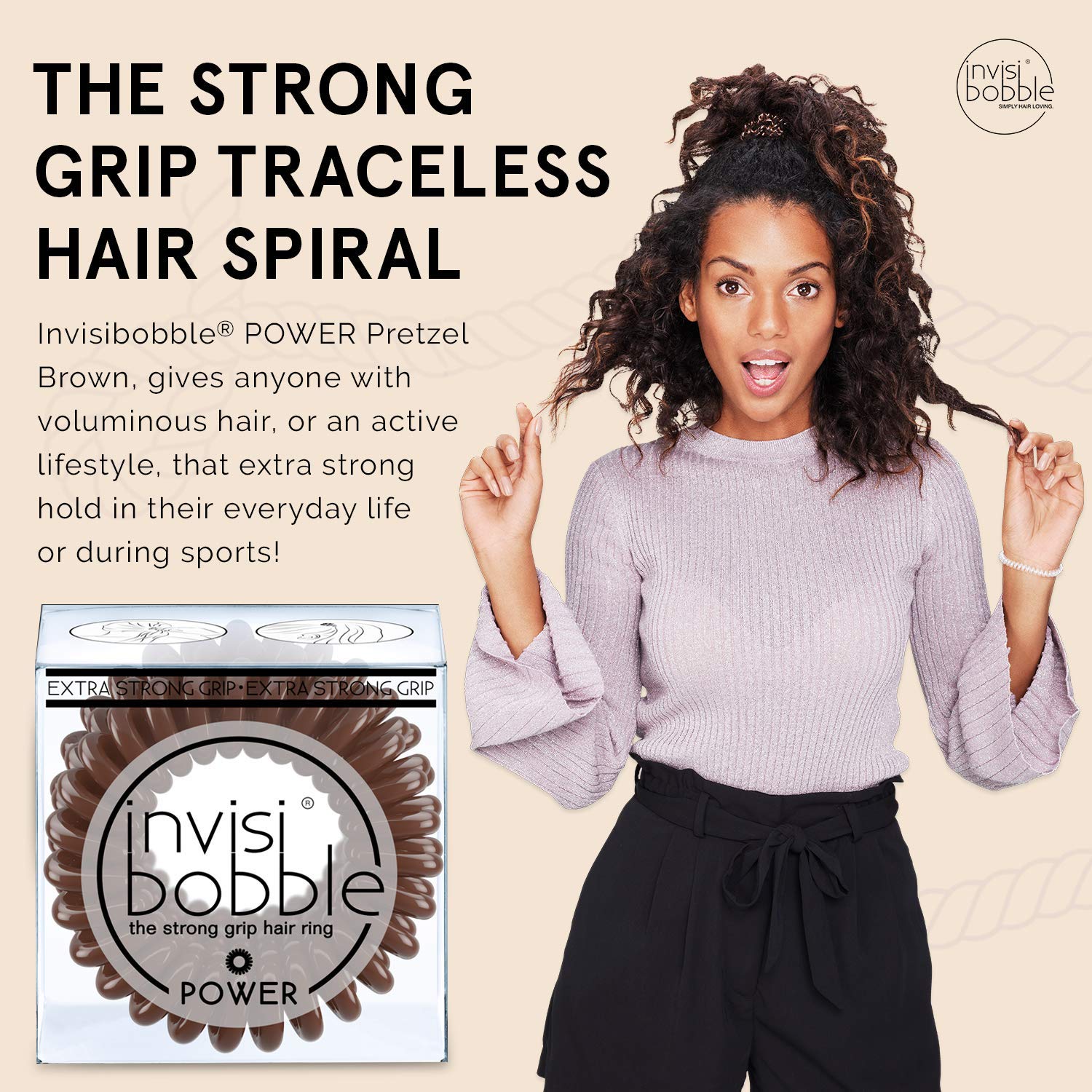 invisibobble close-up of spiral texture highlighting smooth, hair-friendly surface