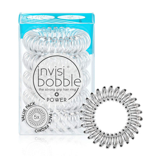 invisibobble front packaging crystal clear showing five-pack and benefits