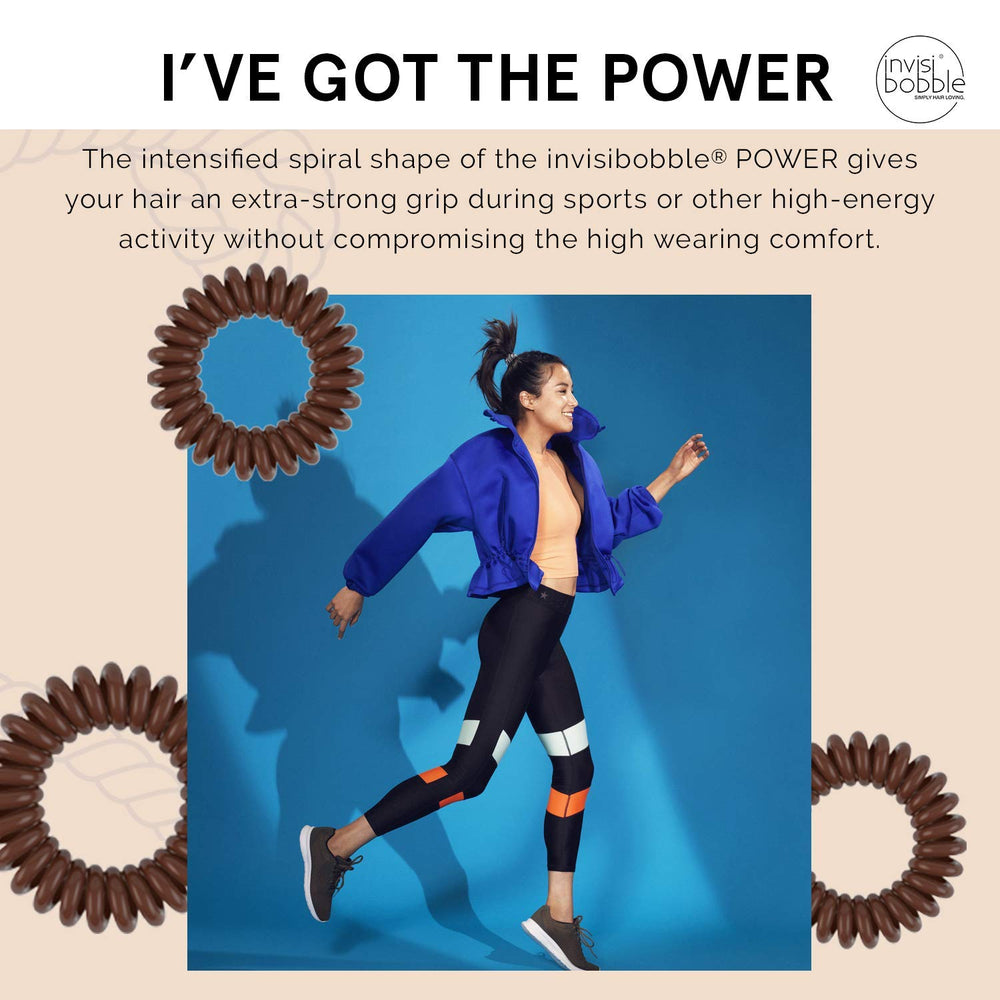 invisibobble holding a high ponytail in active woman demonstrating strong grip