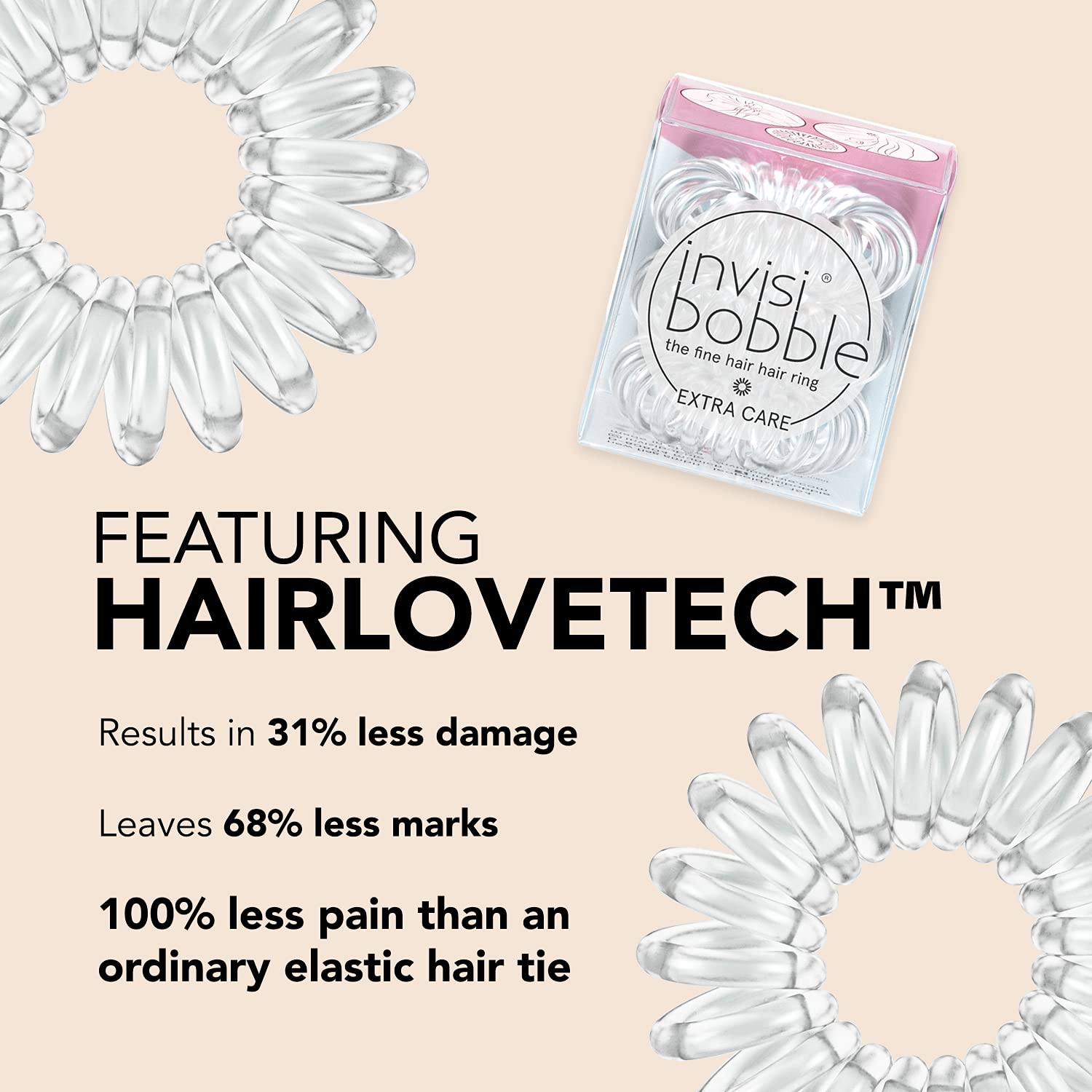 invisibobble holding a fine ponytail without kinks or breakage