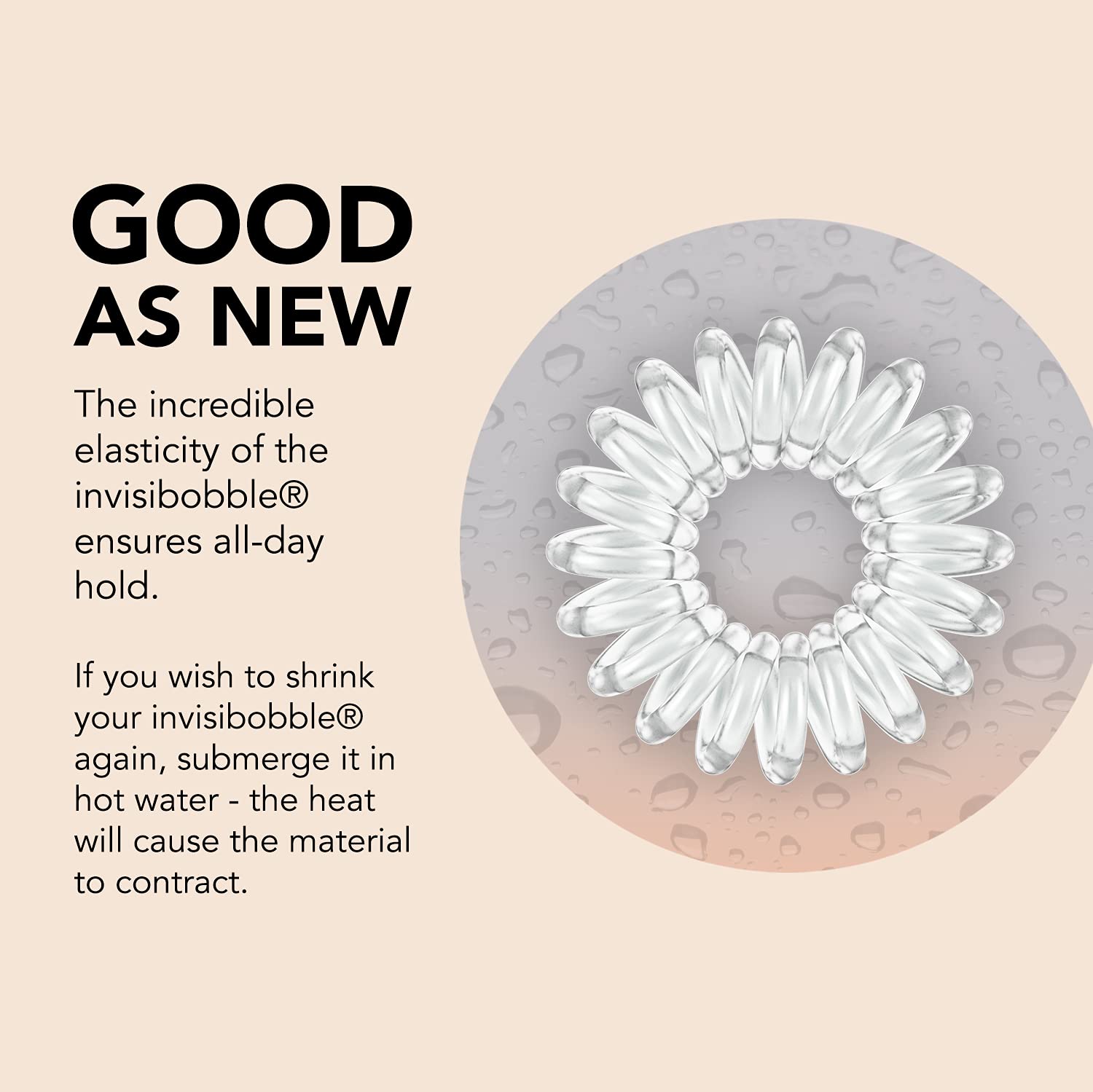 invisibobble open pack with three crystal coils for reliable backups
