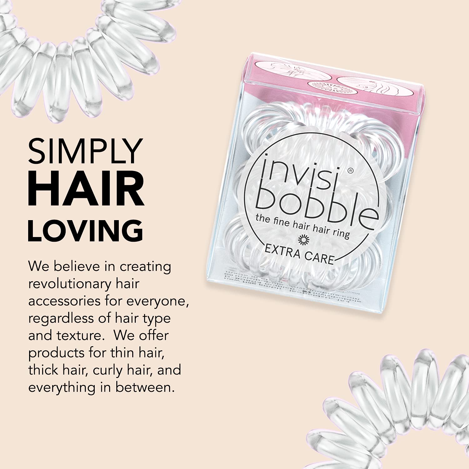 invisibobble next to a coin showing compact size and portability