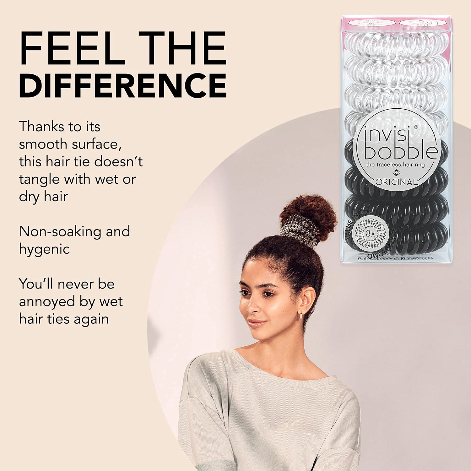 invisibobble worn as wrist bracelet for on-the-go storage and stylish accessory