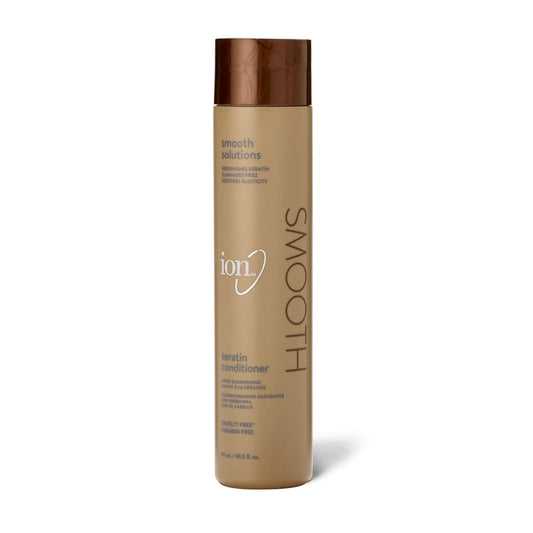ion keratin smoothing conditioner front bottle showing product for frizz control