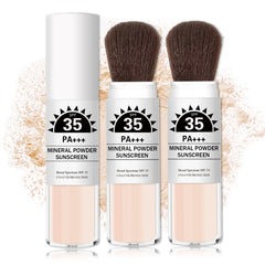 IONSGAKO front compact showing translucent mineral powder and brush, easy sun protection