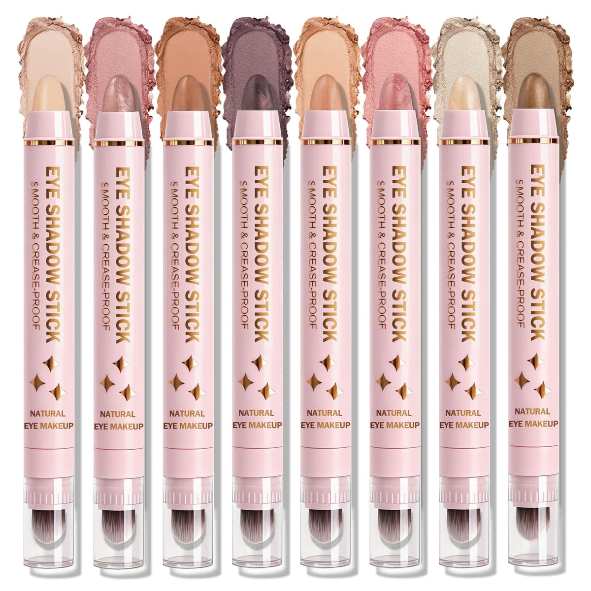 IONSGAKO front packaging showing eight colorful eyeshadow sticks for quick looks