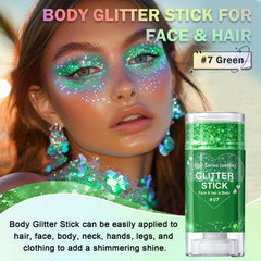 IONSGAKO glitter stick close-up of tip revealing smooth holographic gel texture