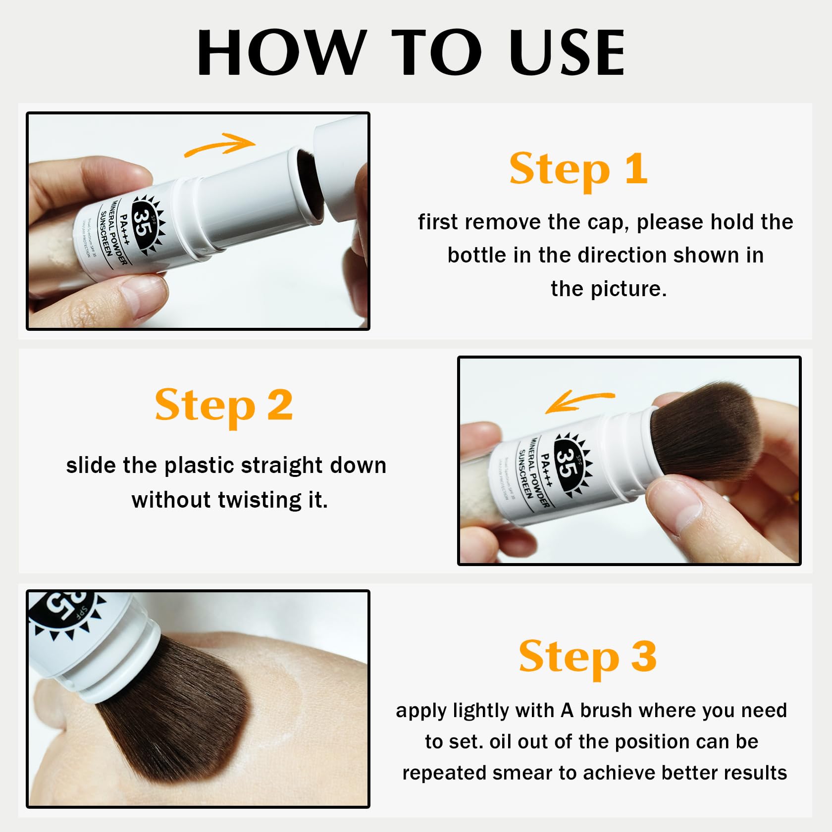 IONSGAKO open cap and brush sleeve showing simple twist-off application design