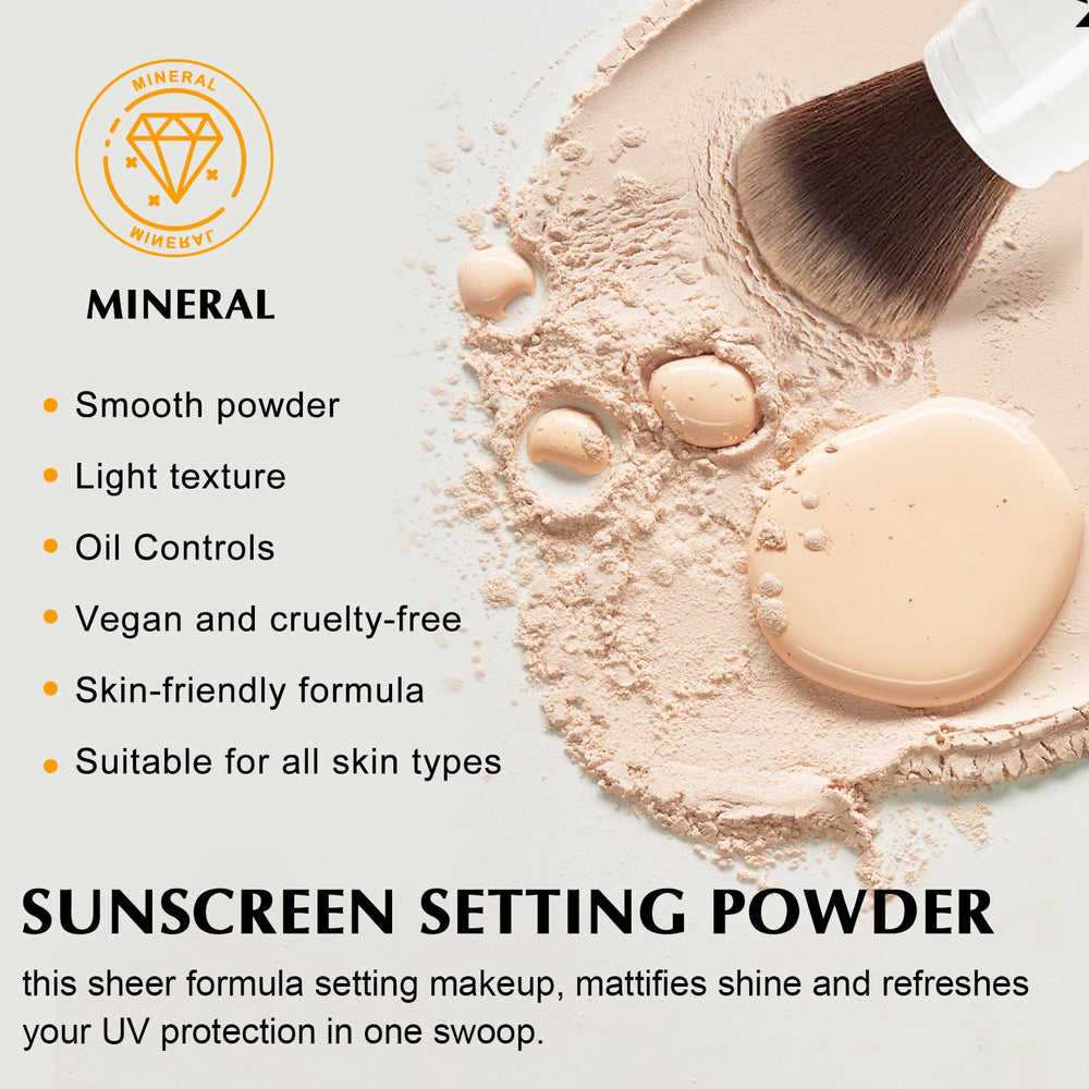 IONSGAKO powder texture macro view, finely milled minerals for lightweight matte control