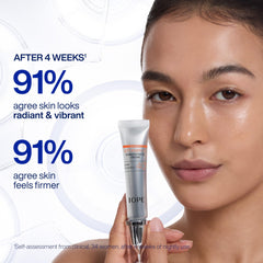 IOPE product beside a ruler to show 0.67 fl oz scale and portability