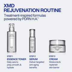 IOPE XMD Stem III bottle next to hand showing product size and portioning