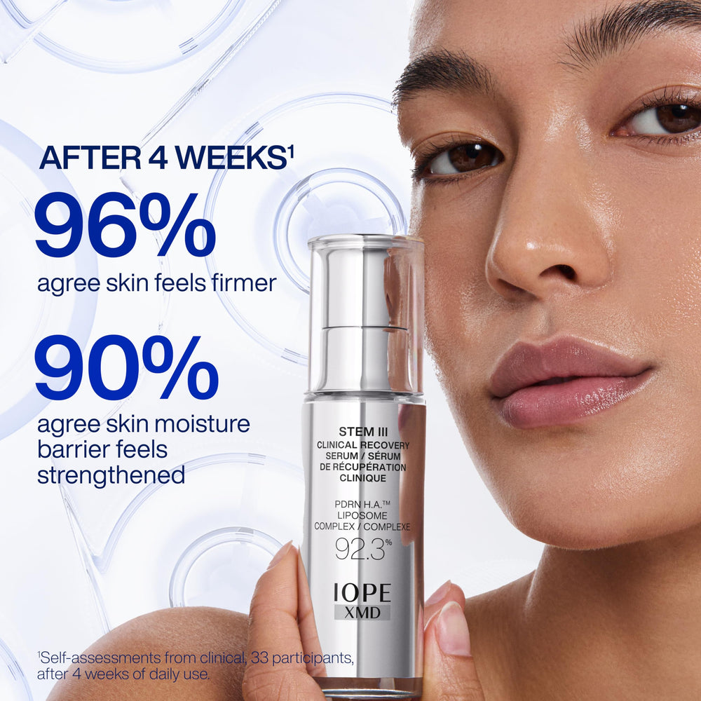 IOPE serum on hand demonstrating lightweight absorbent finish