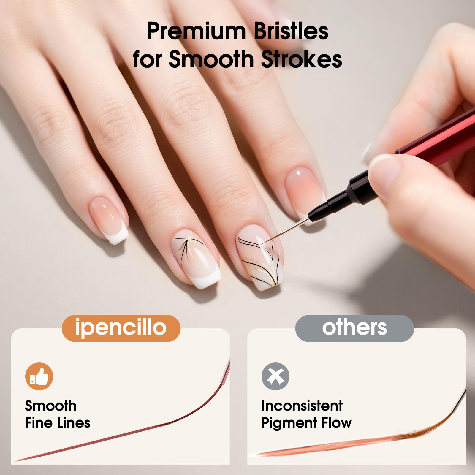 IPENCILLO aluminum handle detail emphasizing lightweight balance and control