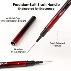 IPENCILLO brushes stored with protective caps for tip protection and longevity