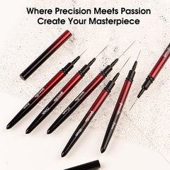 IPENCILLO brushes displayed next to a fingernail to show size differences