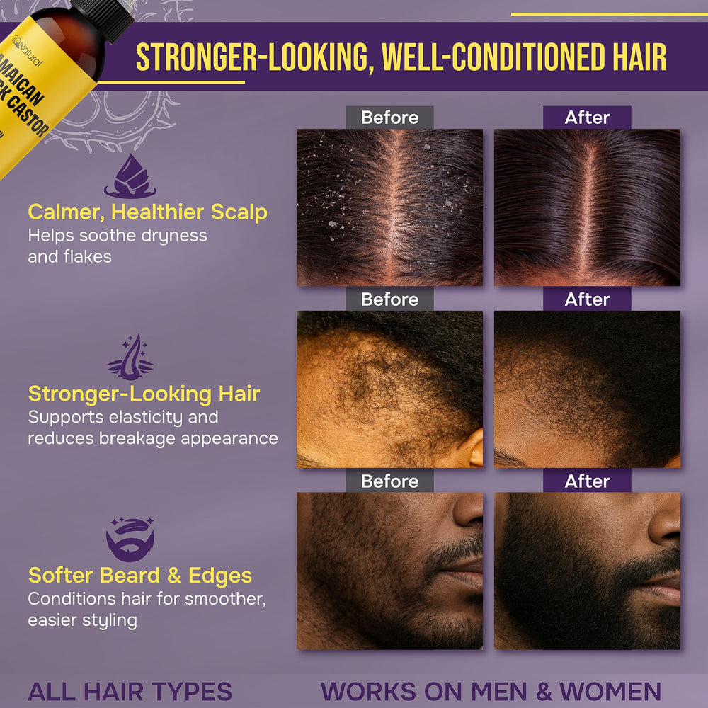 IQNATURAL beard application demonstrating shine and manageability