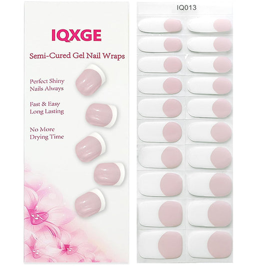 IQXGE front packaging showing white French full-wraps and accessories for easy use