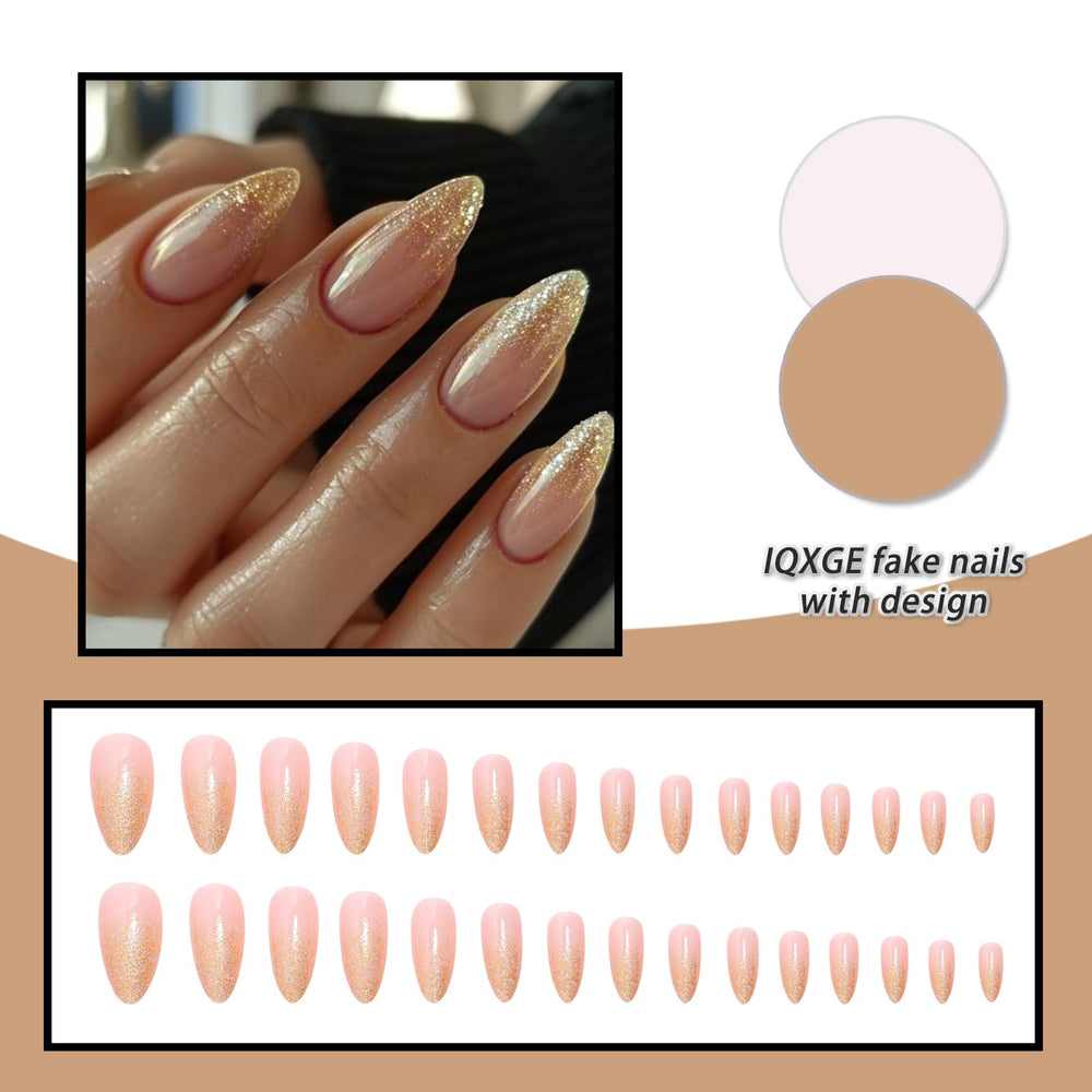 IQXGE nails worn on hands at evening event, demonstrating polished stylish look