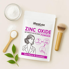 iReaLax on a bathroom shelf in a skincare routine scene showing daily product versatility