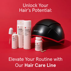 iRestore conceptual before-and-after display showing potential hair density benefit
