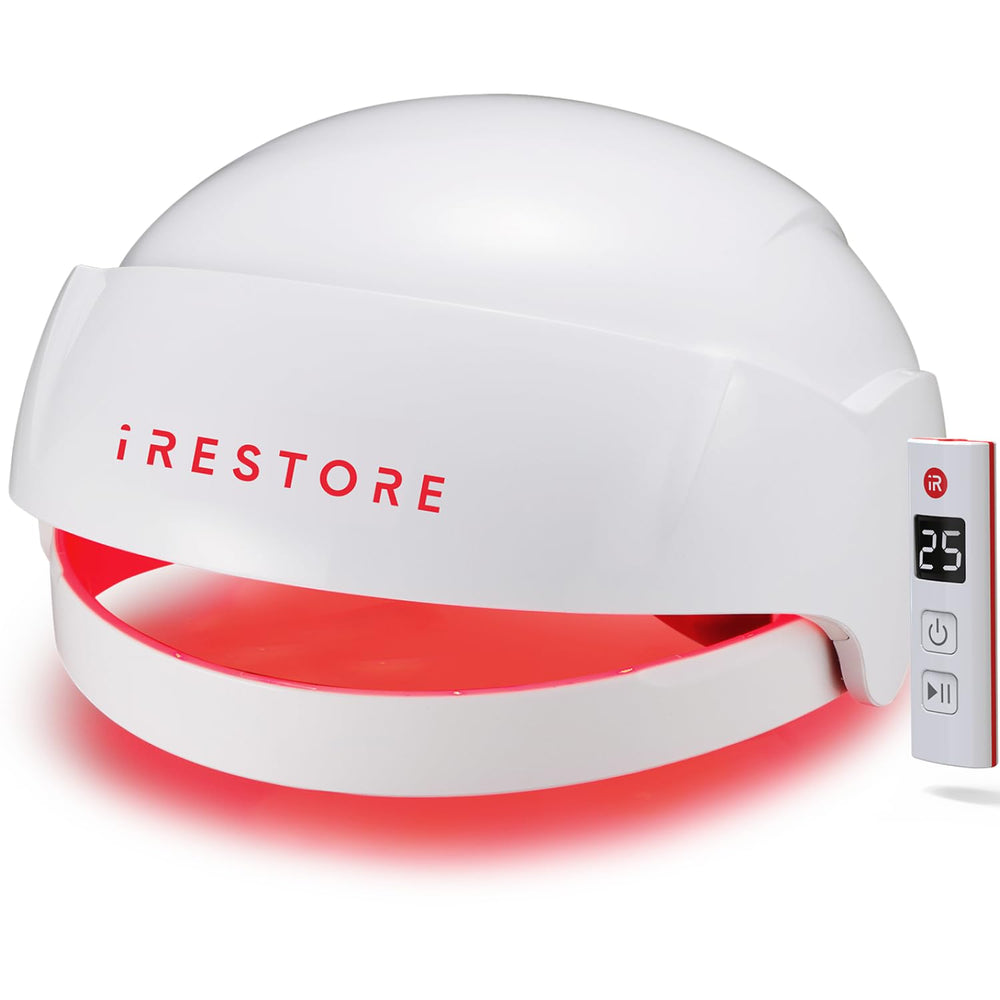 iRestore front view showing cap design and easy application benefit