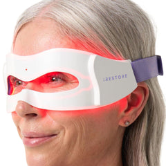 iRestore front view showing 180-LED layout and hands-free comfort benefit