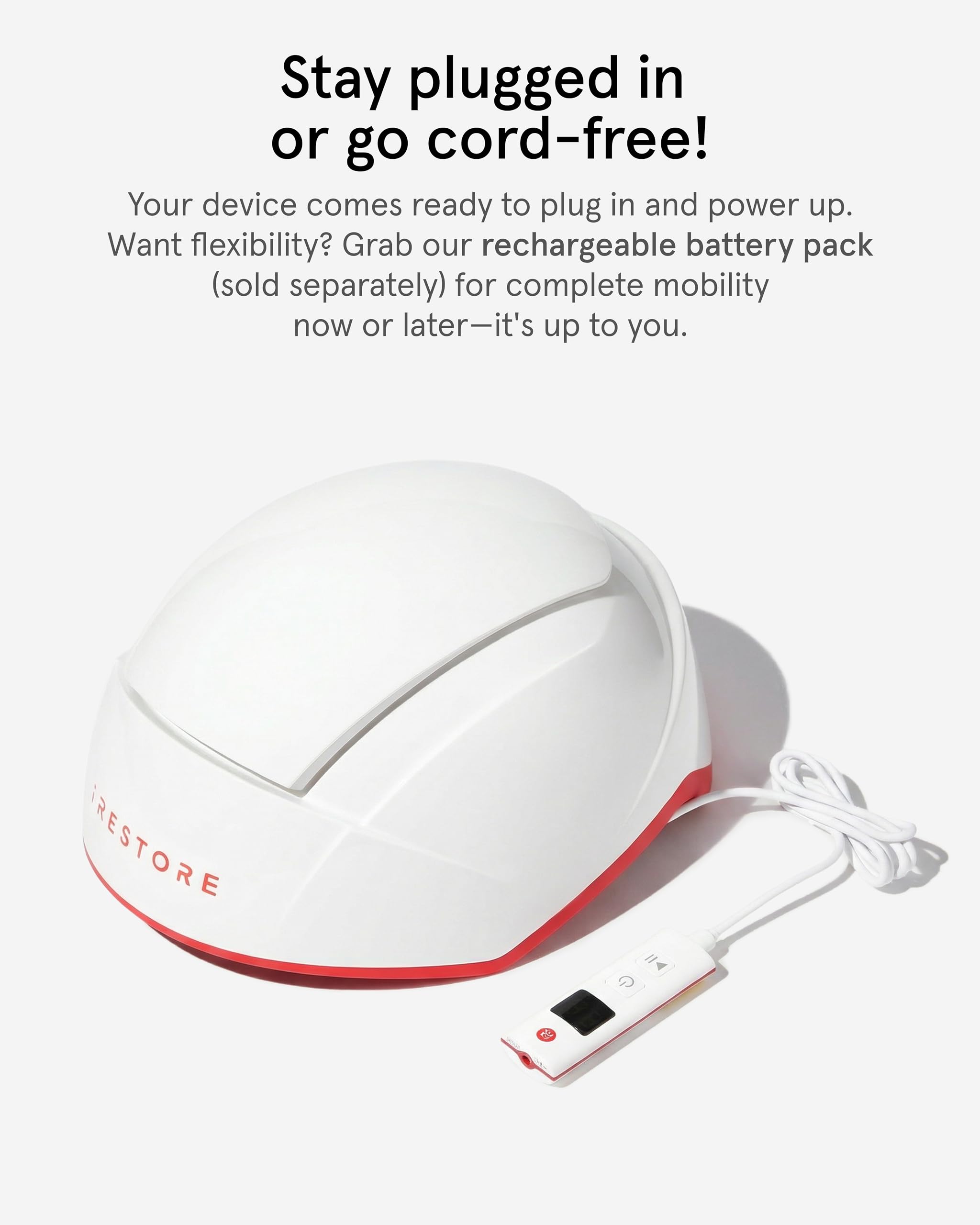 iRestore packaging and accessories showing included components and optional battery