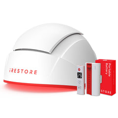 iRestore front view showing cap and snug fit for easy home use