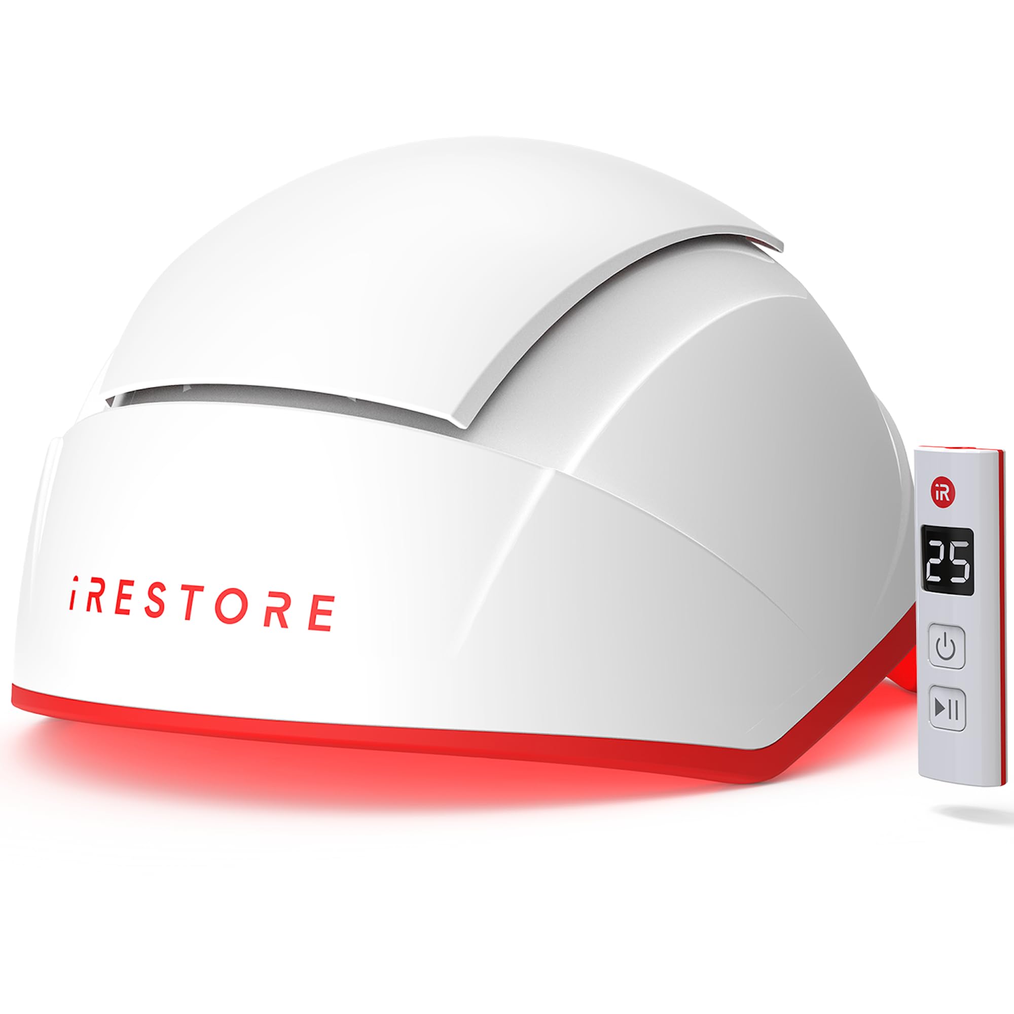 iRestore front view showing helmet and dense laser array for fuller-looking hair
