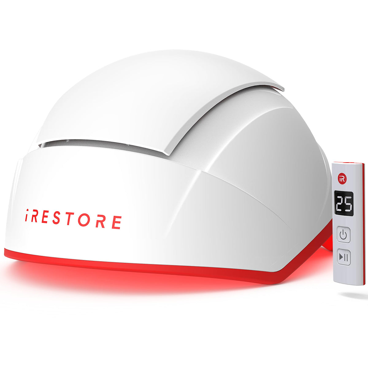 iRestore front view showing helmet and dense laser array for fuller-looking hair