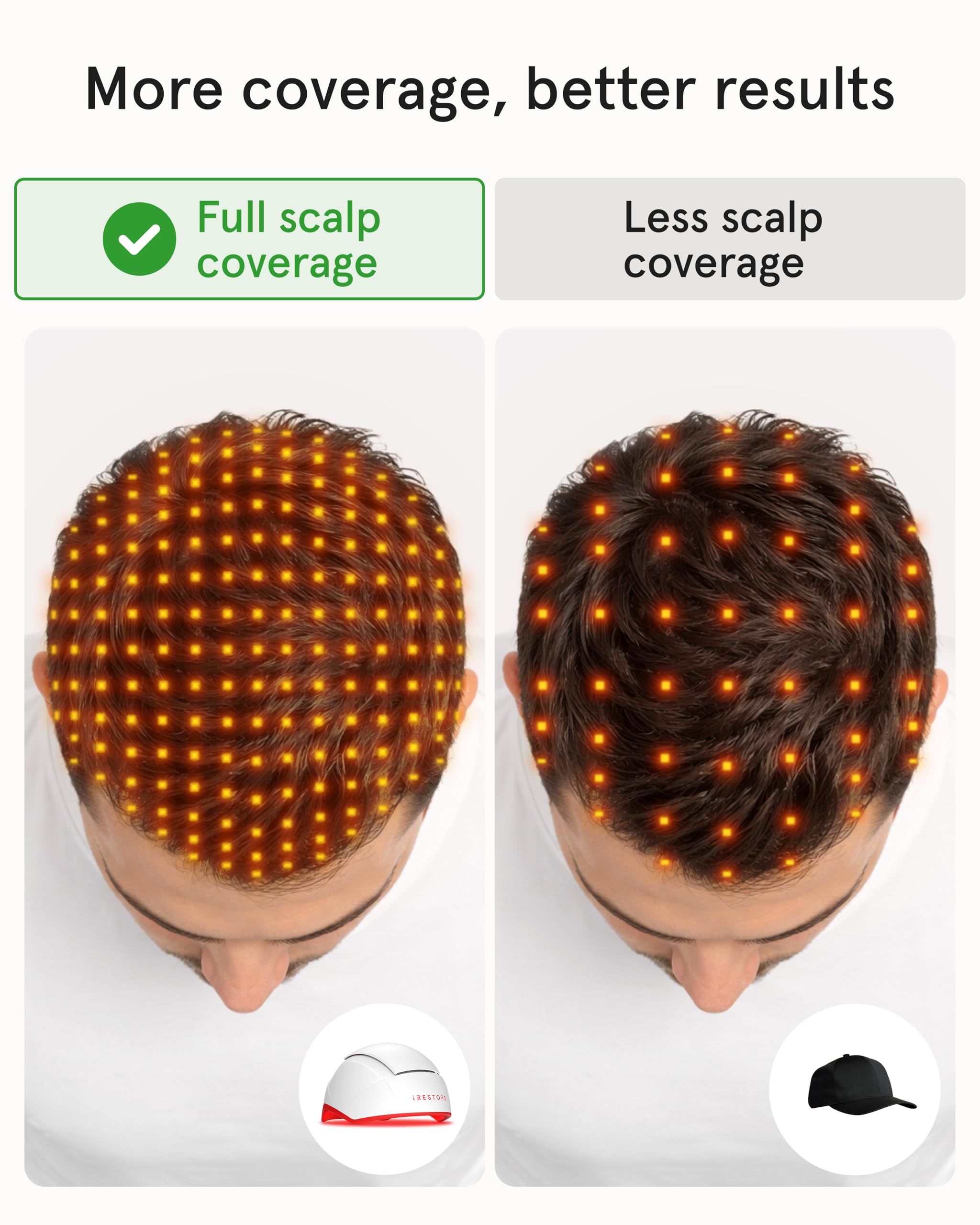 iRestore worn by user at home supporting hands-free convenient treatments