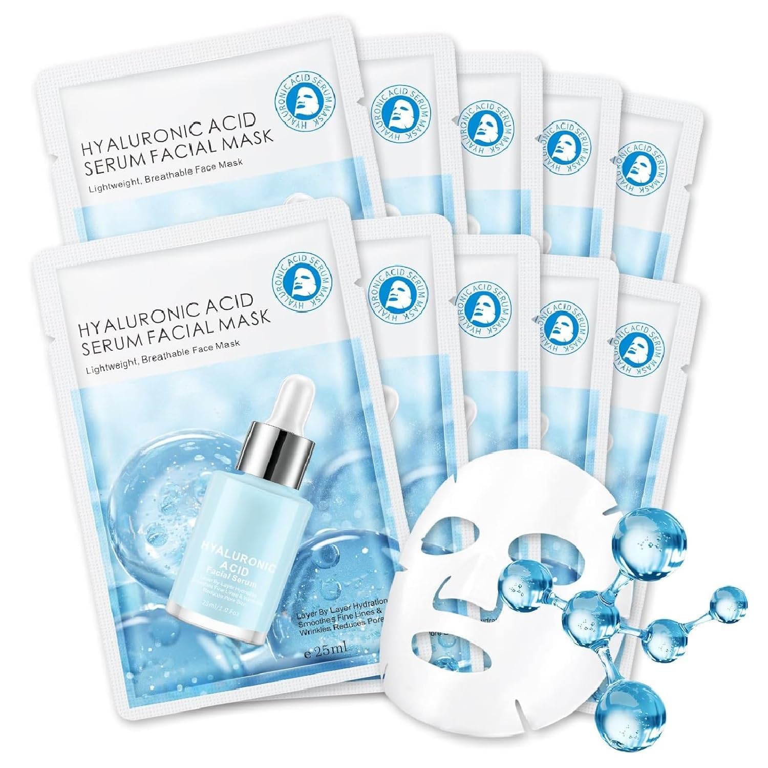 IREV front packaging showing hydrating mask benefits and 10-pack convenience
